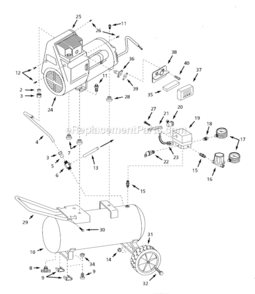 Part Location Diagram of WA004700AV Campbell Hausfeld Wheel Charted